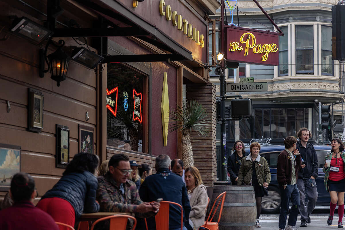 The highly popular parklet of The Page as seen early on Saturday evening, Sept. 2, 2023.