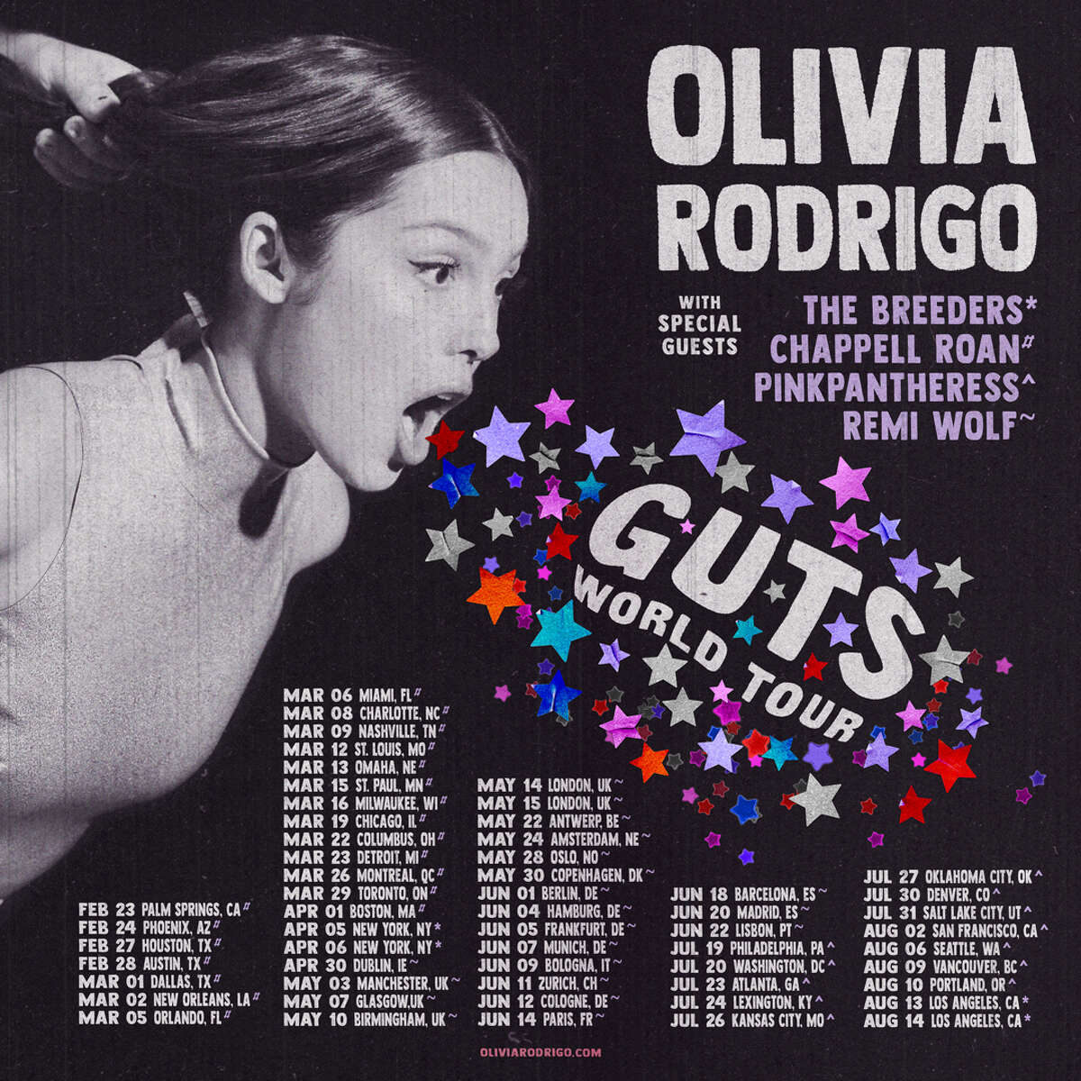 Olivia Rodrigo is bringing her Guts World Tour to Houston for a show