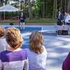 Clifton Park Supervisor Phil Barrett speaks during a ribbon cutting ceremony for new pickleball courts at the Southern Saratoga County branch of the YMCA on Thursday, Sept. 14, 2023, in Clifton Park, NY.