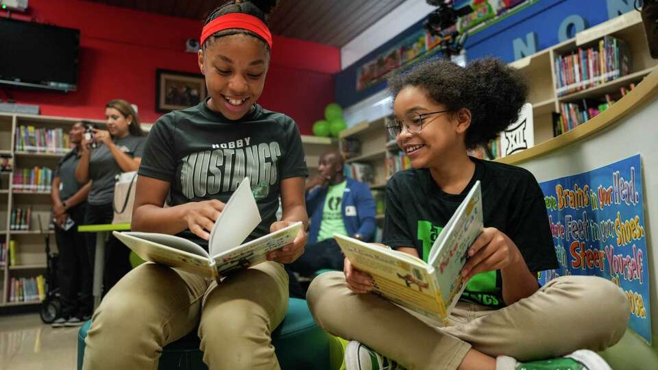 The College Football Playoff Foundation, The Big 12 Conference, University of Houston and CFP’s Houston 2024 Host Committee unveil a newly-upgraded media center at Hobby Elementary School on Friday, Sept. 15, 2023, in Houston.