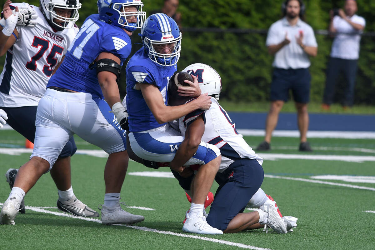 Darien football defeated Brien McMahon-Norwalk in an FCIAC game