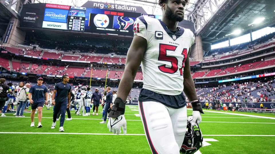 Houston Texans defensive end Will Anderson Jr. (51) walks off the field after the Texans 31-20 loss in their home opener against the Indianapolis Colts Sunday, Sept. 17, 2023, in Houston.