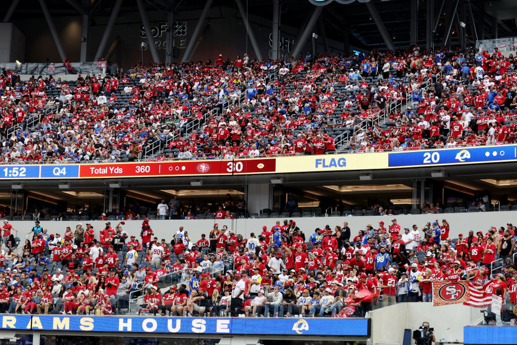 49ers fans are projected to outnumber Rams fans at SoFi Stadium