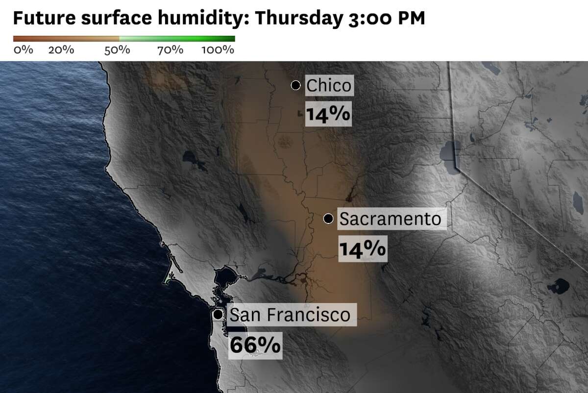 Humidity levels on Thursday will be in the teens in the Sacramento Valley, increasing the risk of fire weather.