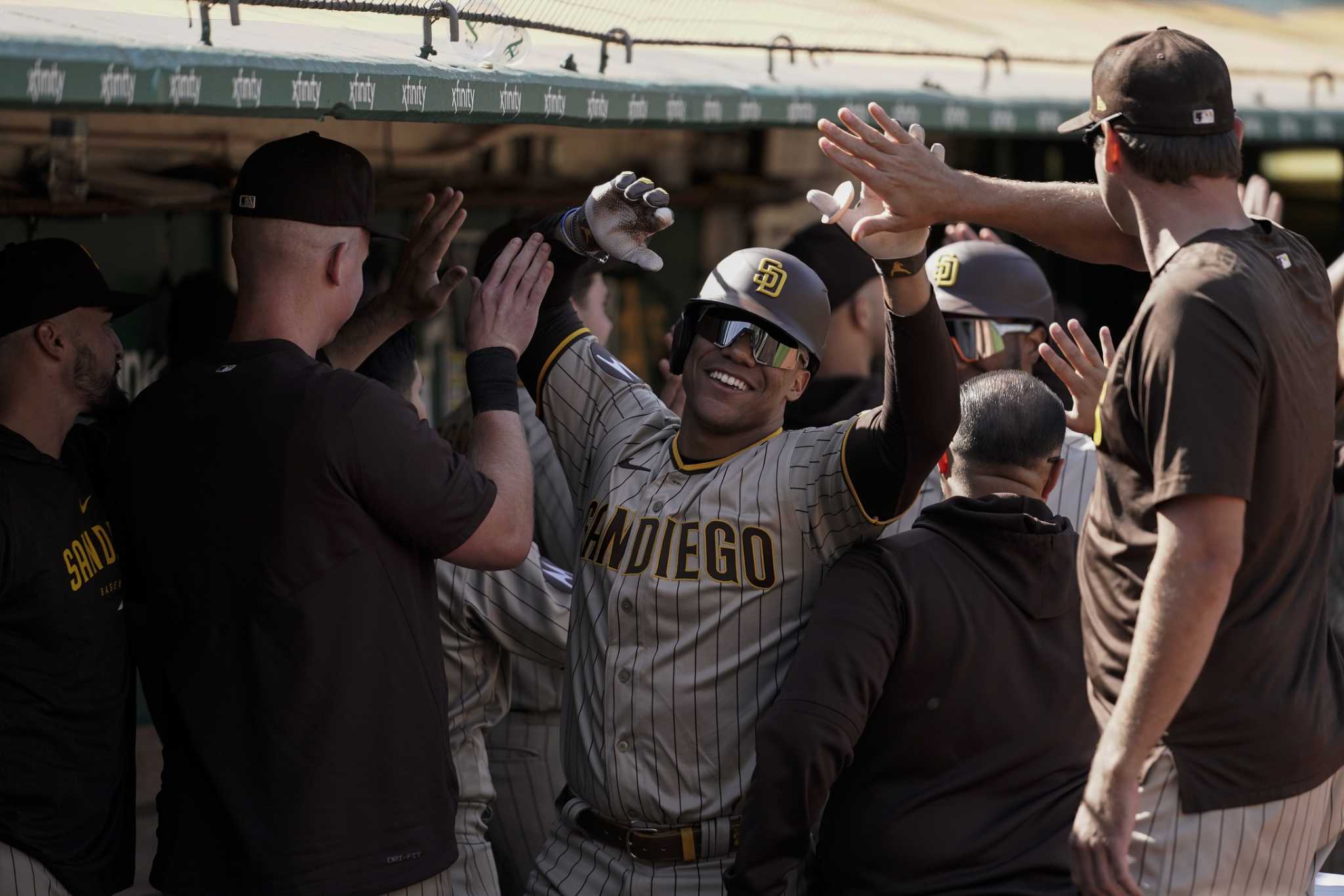 A's crushed 10-1 as Padres complete sweep behind Juan Soto's two HRs
