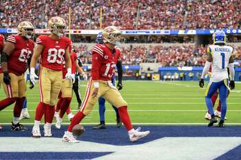 San Francisco 49ers quarterback Brock Purdy (13) prepares to snap the ball  during the first half of an NFL preseason football game against the Los  Angeles Chargers, Friday, Aug. 25, 2023, in