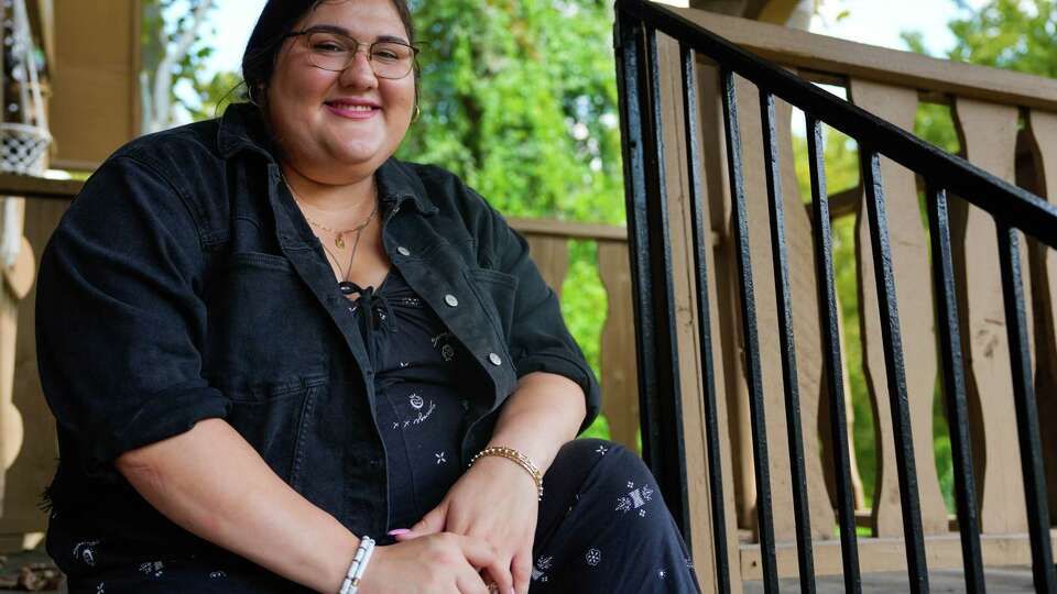 TikTok influencer fluent in online political activism Olivia Juliana, 20, at her home on Tuesday, Sept. 19, 2023, at in Houston.