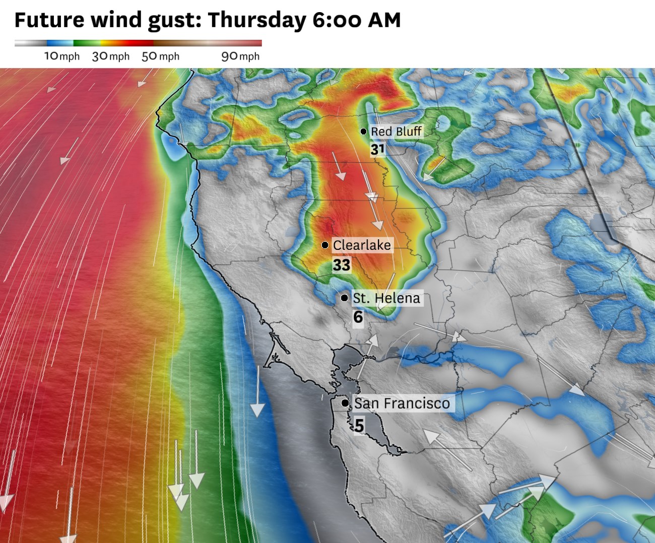 Air quality in SF Bay Area How worse smoke gets in each region