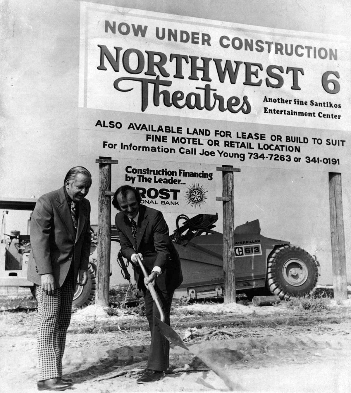 Former City Councilman Glen Hartman watches John Santikos inaugurate the Northwest 6 Theaters.