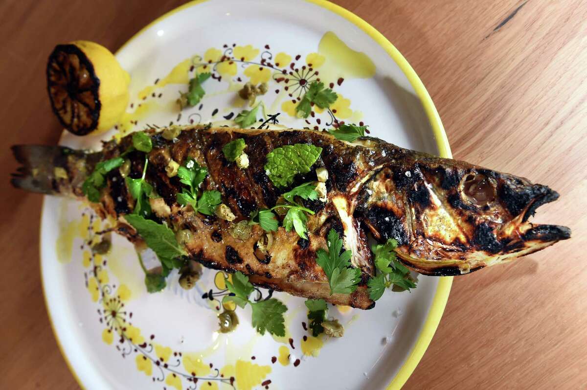 Grilled branzino photographed at Gioia in New Haven on September 21, 2023.