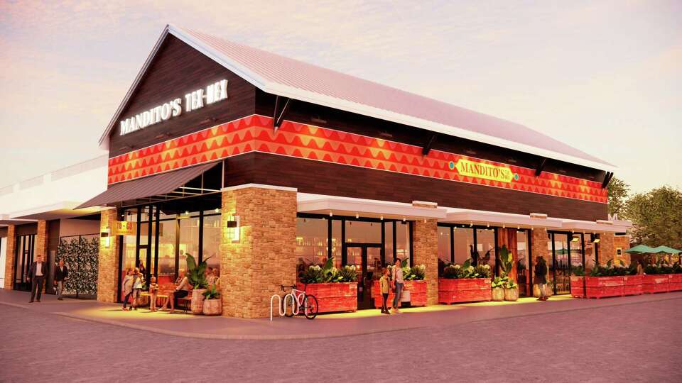 Rendering of the new Mandito's Tex-Mex restaurant, a second Houston-area location of the Palacios Murphy Hospitality group's Tex-Mex concept, opening early 2024 at 9910 Gaston in Katy.