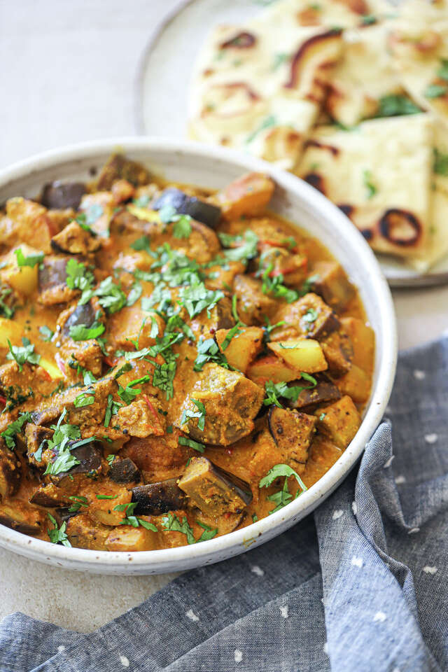 Recipe Garlicky Eggplant and Potato Curry