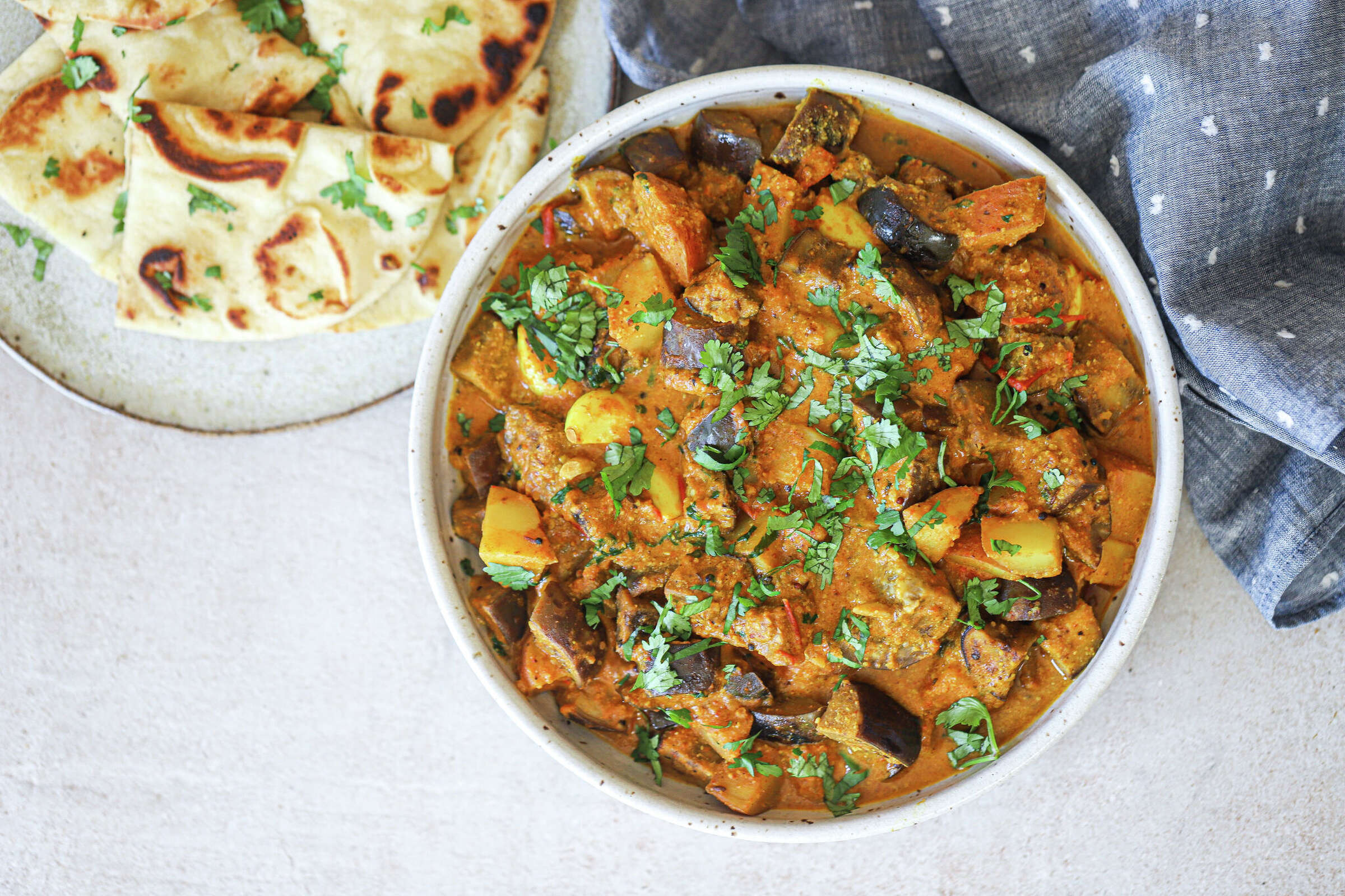 Recipe Garlicky Eggplant and Potato Curry