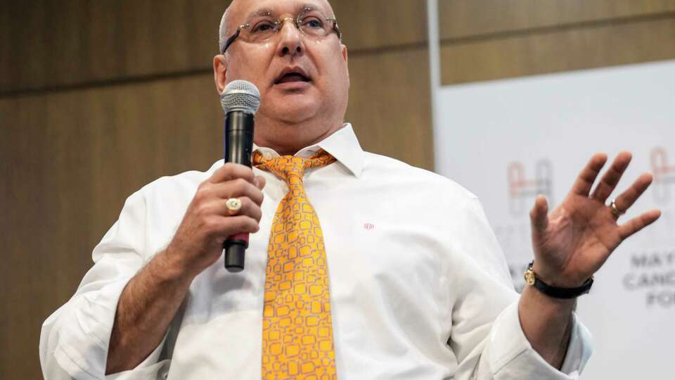 Houston mayoral candidate Gilbert Garcia speaks during a forum on animal welfare held by Houston PetSet Monday, Sept. 25, 2023 in Houston.