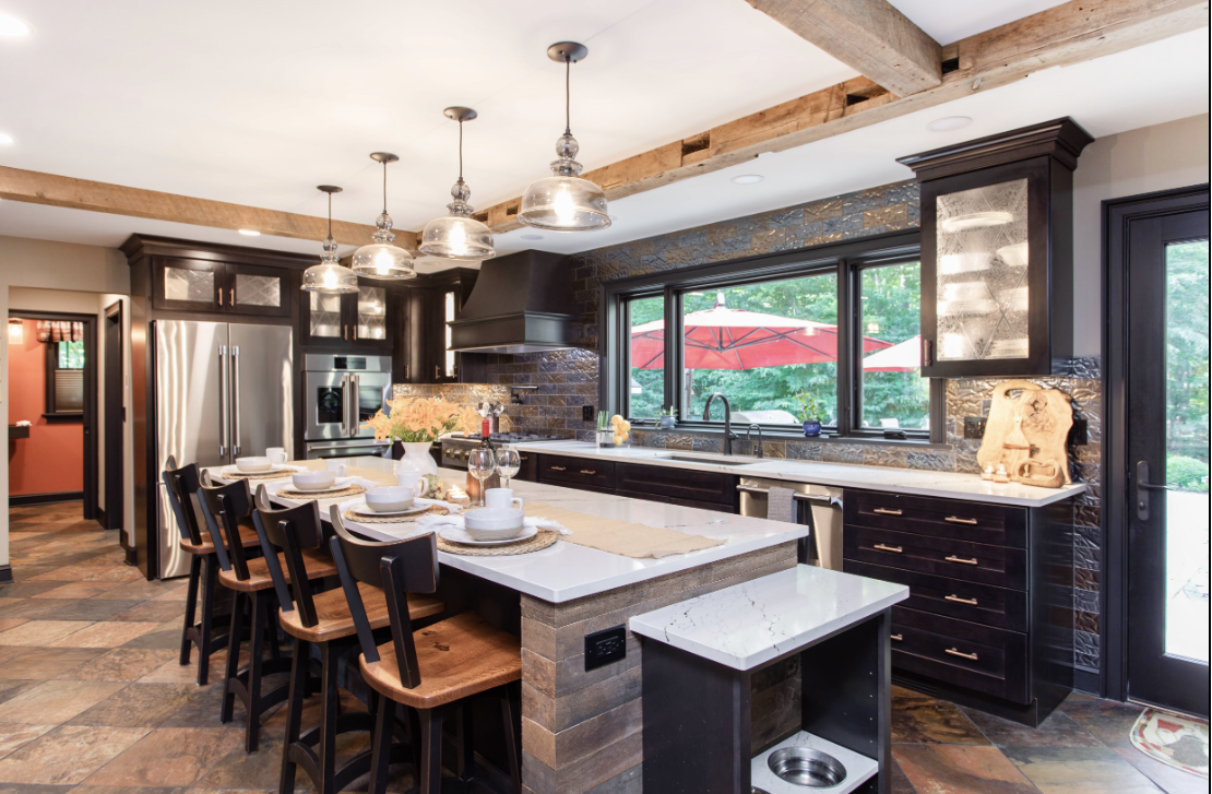 Top trends in kitchen islands include two islands, appliance storage