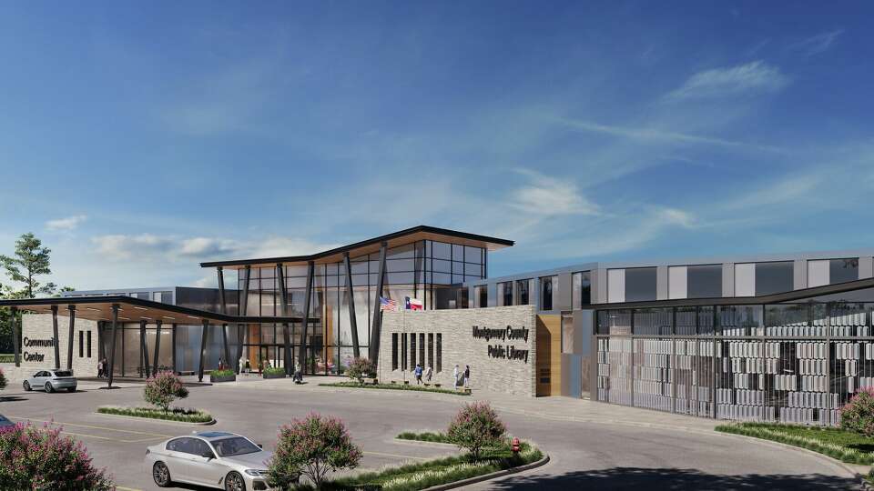 Howard Hughes Corp. and Montgomery County have released renderings of what the new library and community center will look like at the former Grogan's Mill Shopping Center.