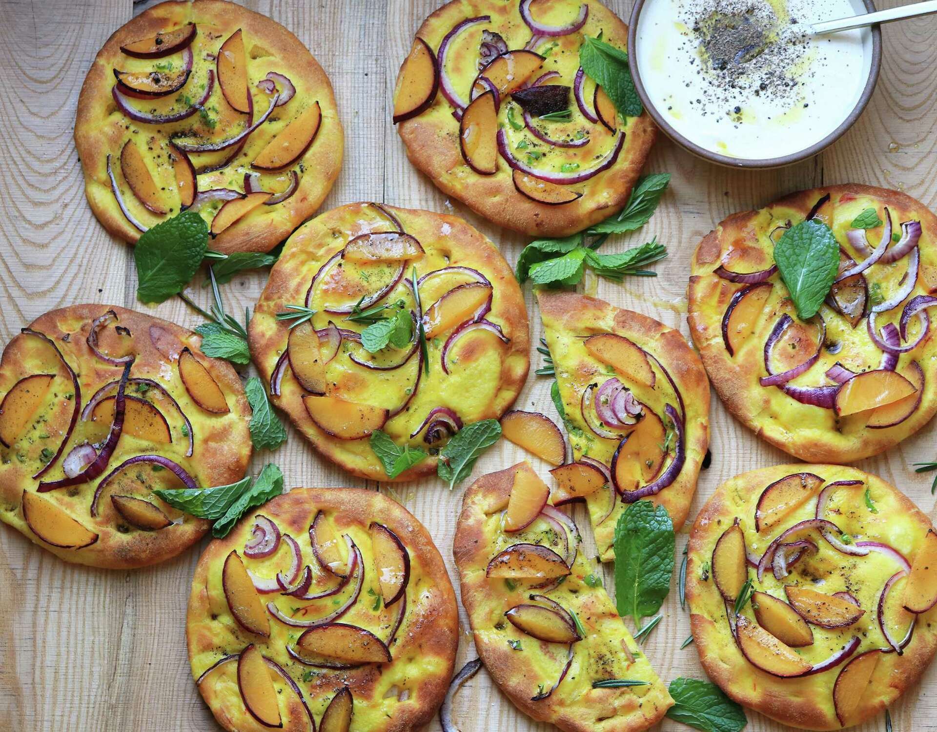 Recipe for thicker, fluffier, flavorful naan with plums and onions
