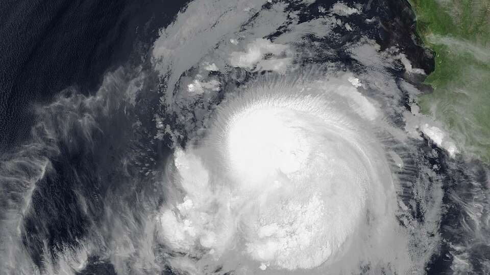 Here is a satellite image of Hurricane Pamela in Oct. 2021. Pamela peaked as a category 1 hurricane, and provided moderate to heavy rainfall to parts of Texas. 