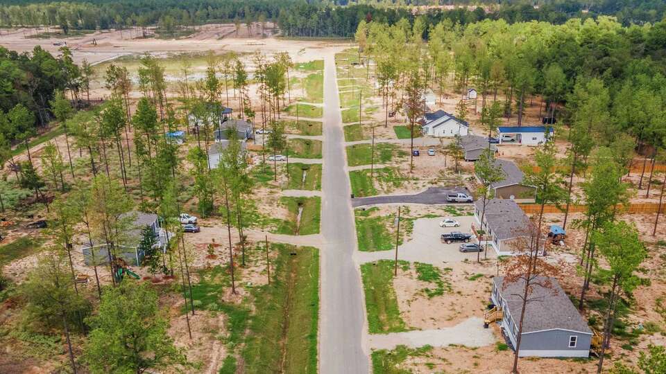 Homes in the newly built Spring Branch Crossing subdivision is seen, Wednesday, Sept. 27, 2023, in Conroe. The 1,200-home community is one of seven residential developments in the area projected to bring more than 3,000 homes to the area.