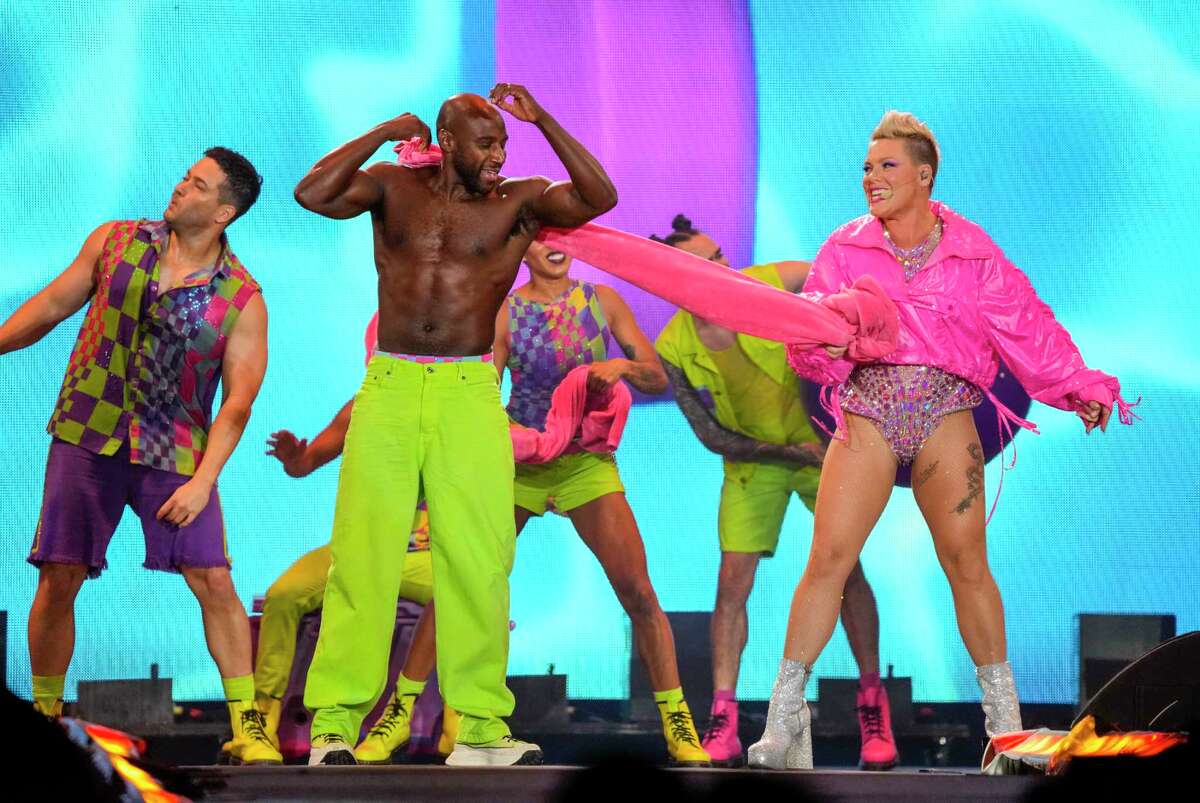 P!nk performs with her dancers during her Summer Carnival 2023 concert at Minute Maid Park on Wednesday, Sept. 27, 2023 in Houston.
