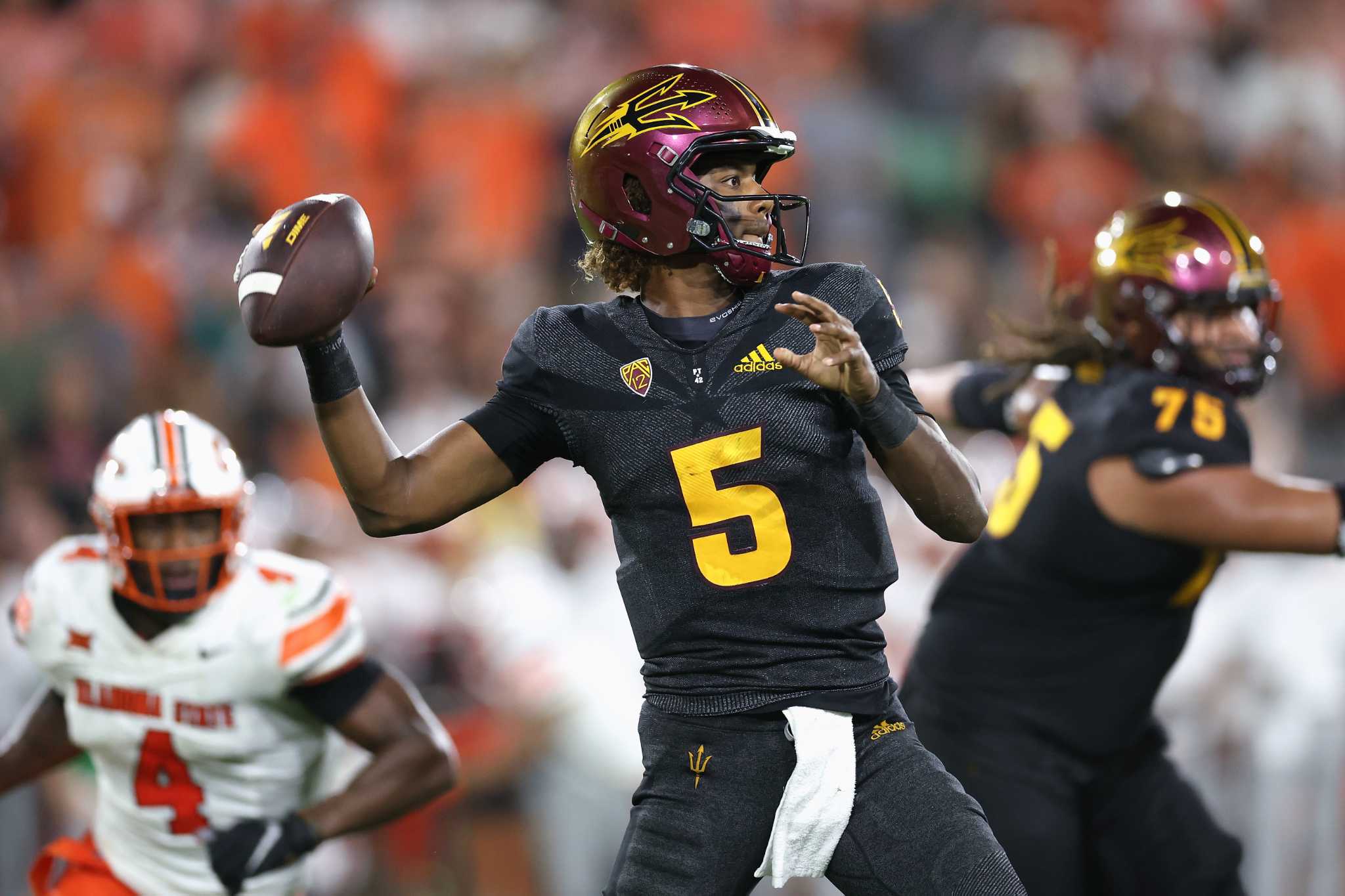 Rashada throws for two TDs, Arizona State earns storm-delayed 24