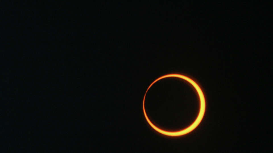 An annular solar eclipse photographed on May 20, 2012.