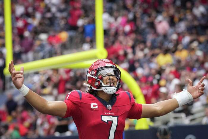 Houston Texans defensive lineman Jonathan Greenard (52) walks on the  sidelines during an NFL football game against the Miami Dolphins, Sunday  Nov. 7, 2021, in Miami Gardens, Fla. (AP Photo/Doug Murray Stock