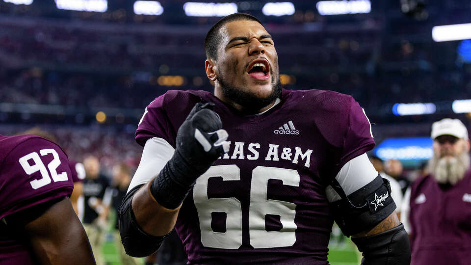 Texas A&M offensive lineman Jordan Spasojevic-Moko, shown last season against Arkansas, has been suspended from team.