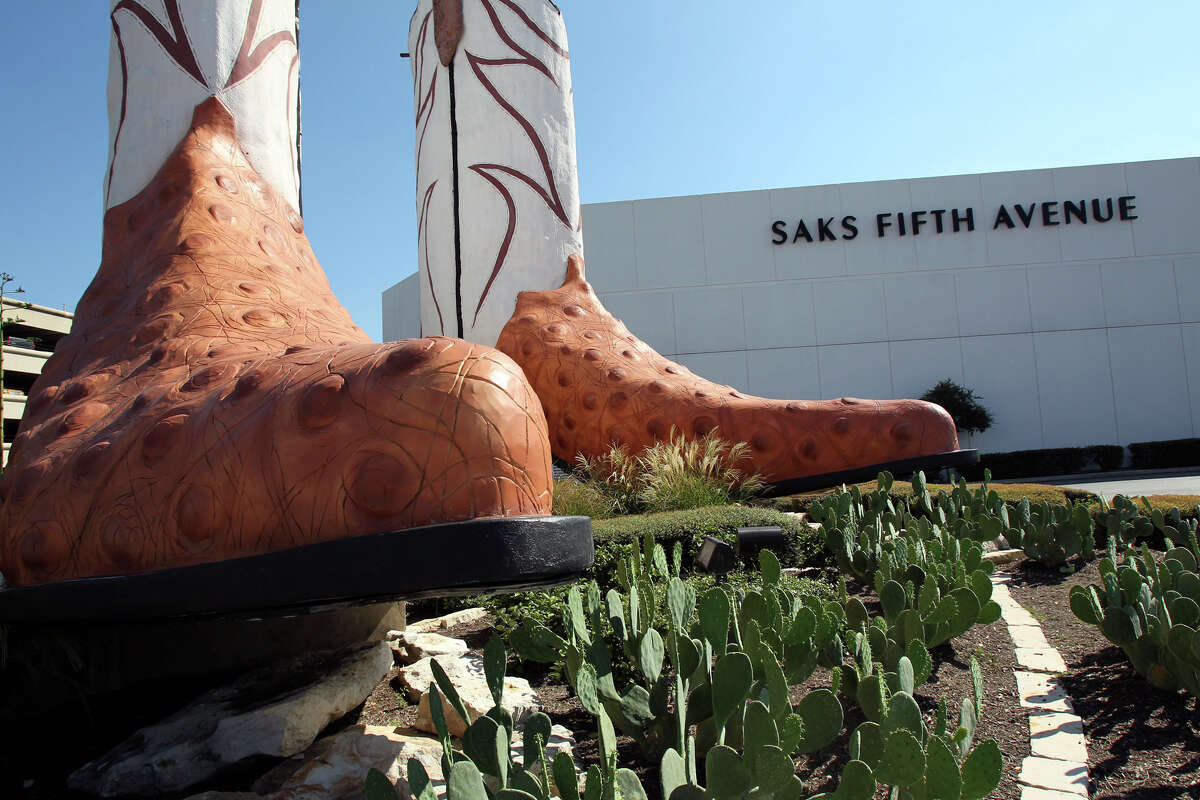 The giant cowboy boots at San Antonio's Northstar Mall Stock Photo