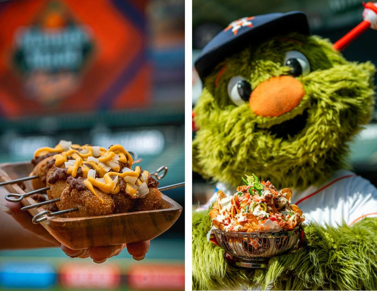 Curveball Corn Dogs and Astronautchos are both new additions at Minute Maid Park for the Astros postseason games.