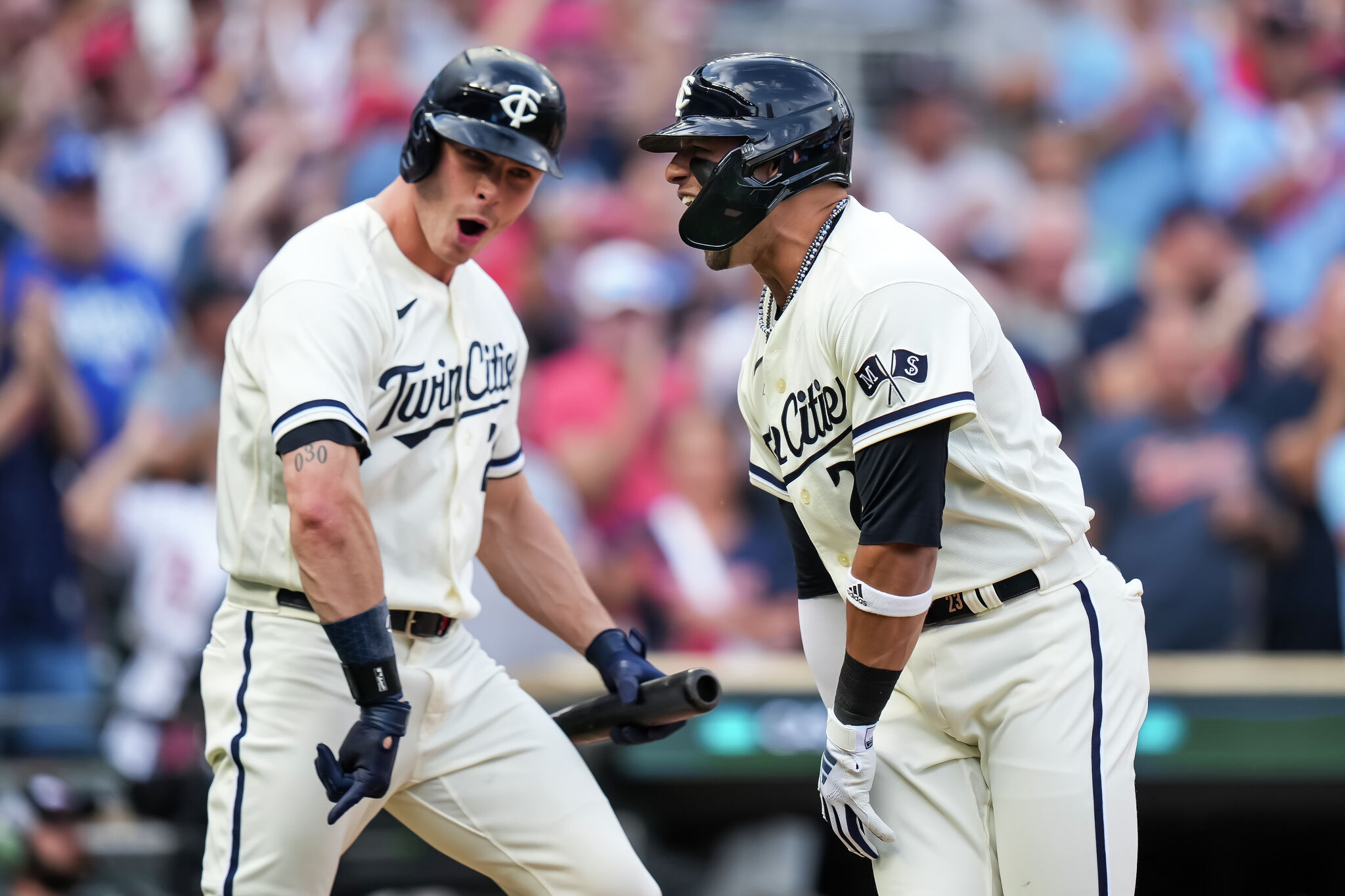 Carlos Correa of the Minnesota Twins celebrates with Byron Buxton News  Photo - Getty Images