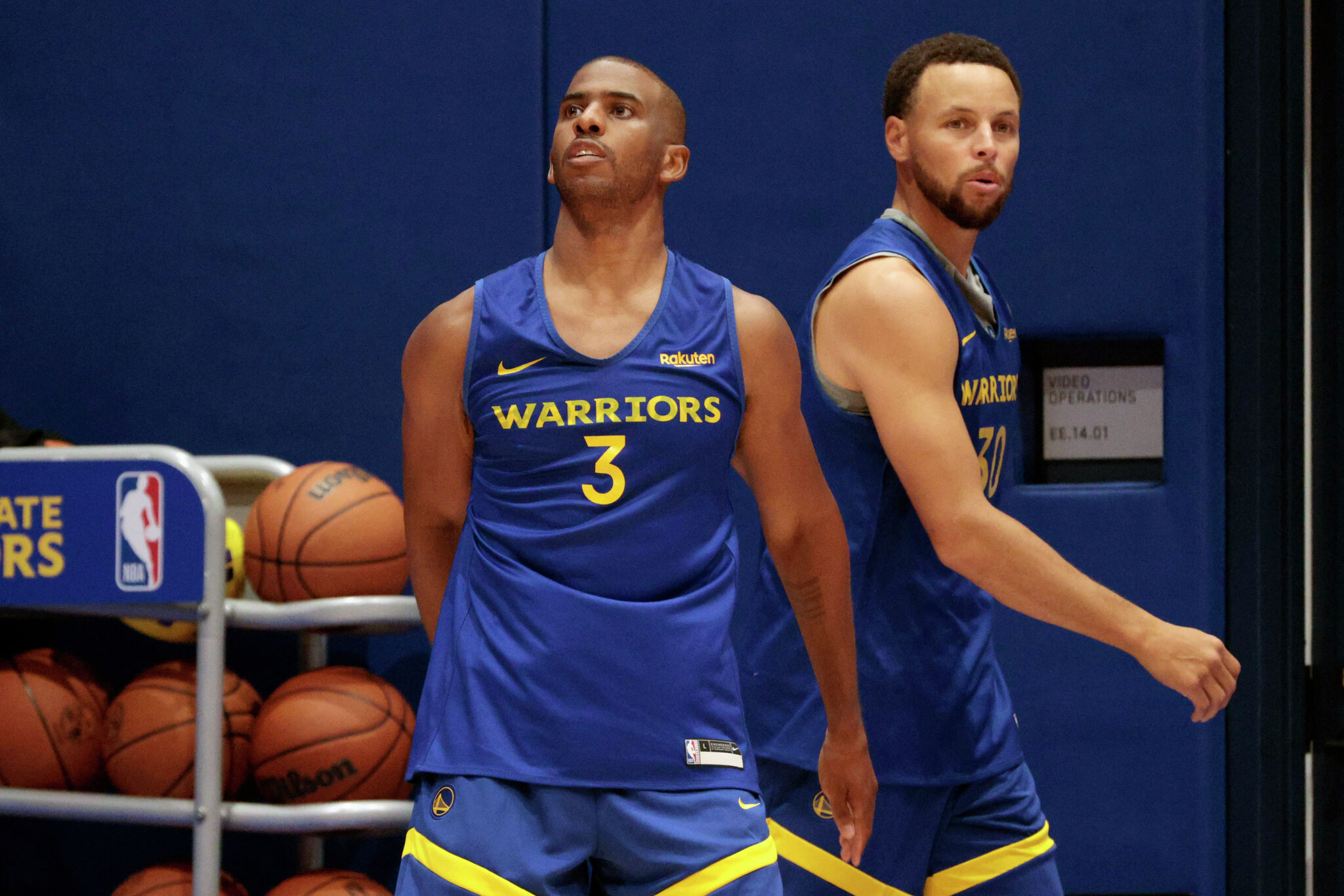 Golden State Warriors - first on the floor for the good guys