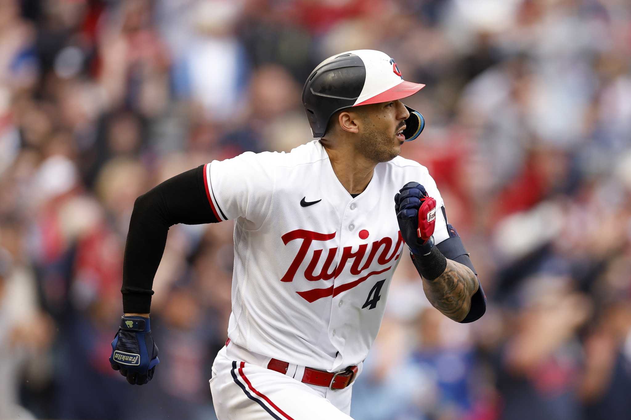 Carlos Correa of the Minnesota Twins celebrates his two-run home run  News Photo - Getty Images
