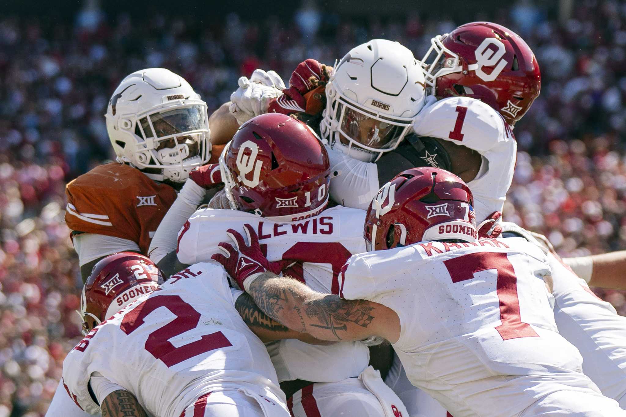 Official NFL Shop Texas Longhorns Vs. Oklahoma Sooners Champion