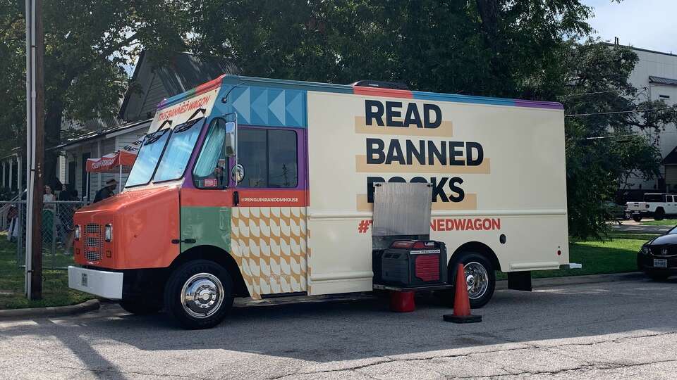 Banned Wagon makes last tour stop in Third Ward at Kindred Stories on Oct. 7, 2023. They passed after multiple free copies of books considered banned throughout the nation. 