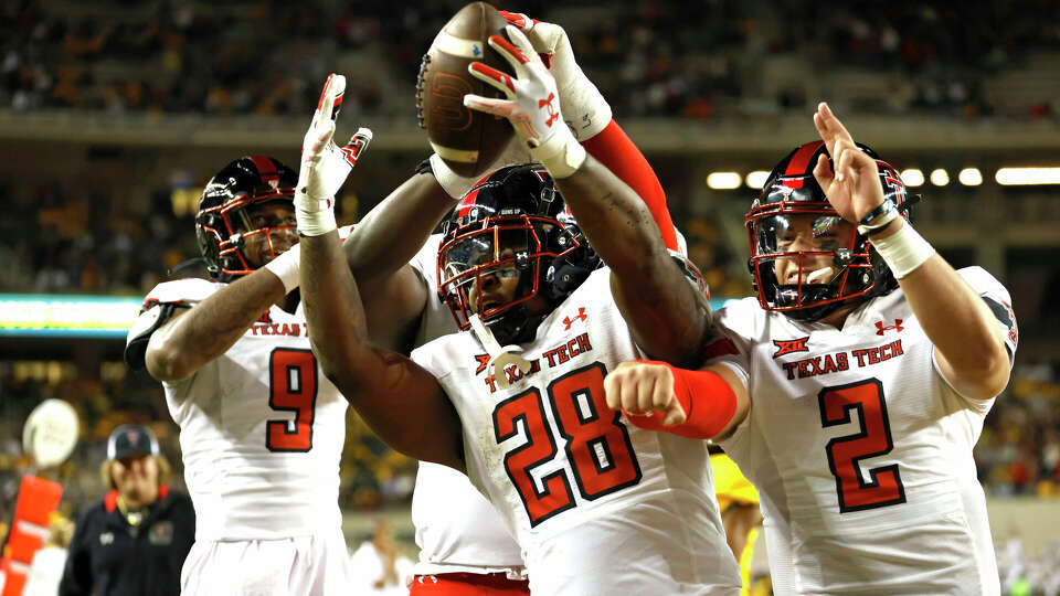 Texas Tech running back Tahj Brooks led the Red Raiders past Baylor for their second Big 12 win in a row. (Photo by Ron Jenkins/Getty Images)