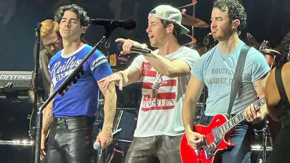 The Jonas Brothers at Toyota Center as part of The Tour, where they performed five albums in one night. Oct. 7, 2023.