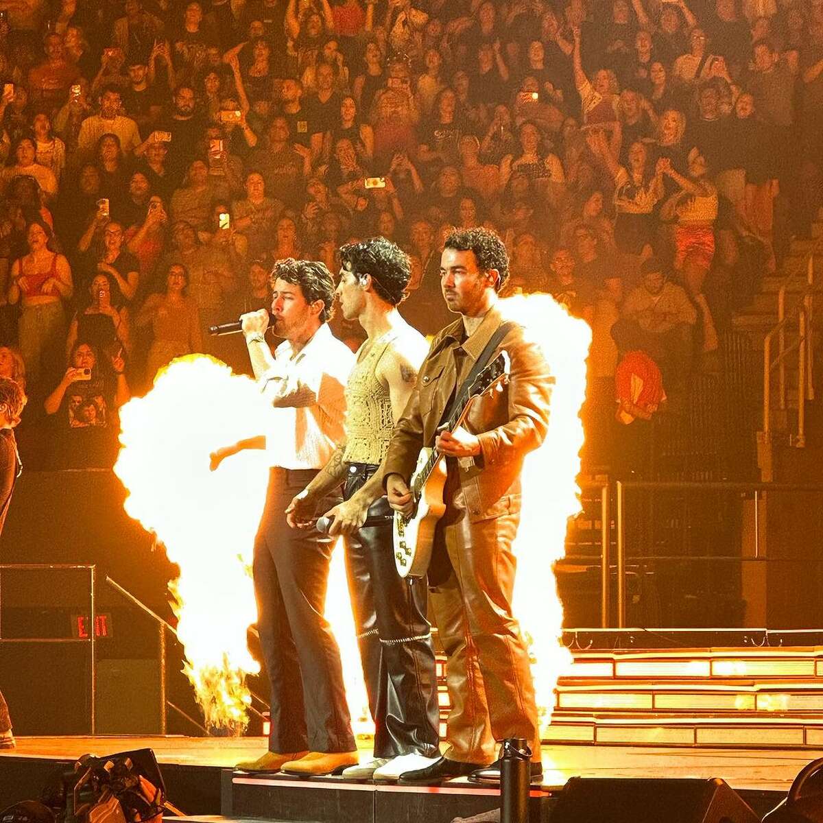 The Jonas Brothers at Toyota Center as part of The Tour, where they performed five albums in one night. Oct. 7, 2023.