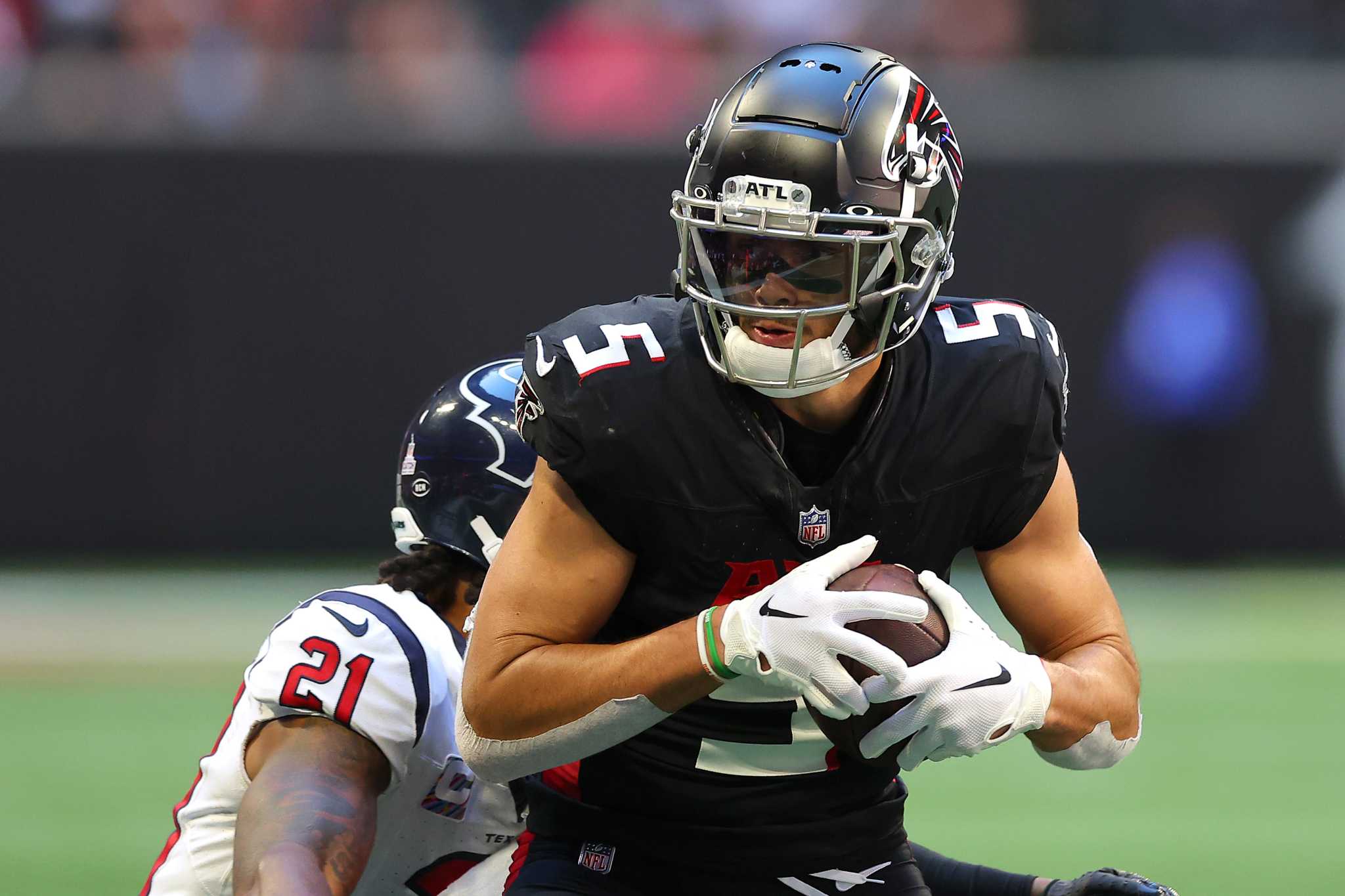 Atlanta Falcons tight end John FitzPatrick (87) works during the