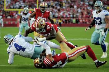 McCaffrey makes history as 49ers win sloppy Thursday Night game over Giants  - Sactown Sports