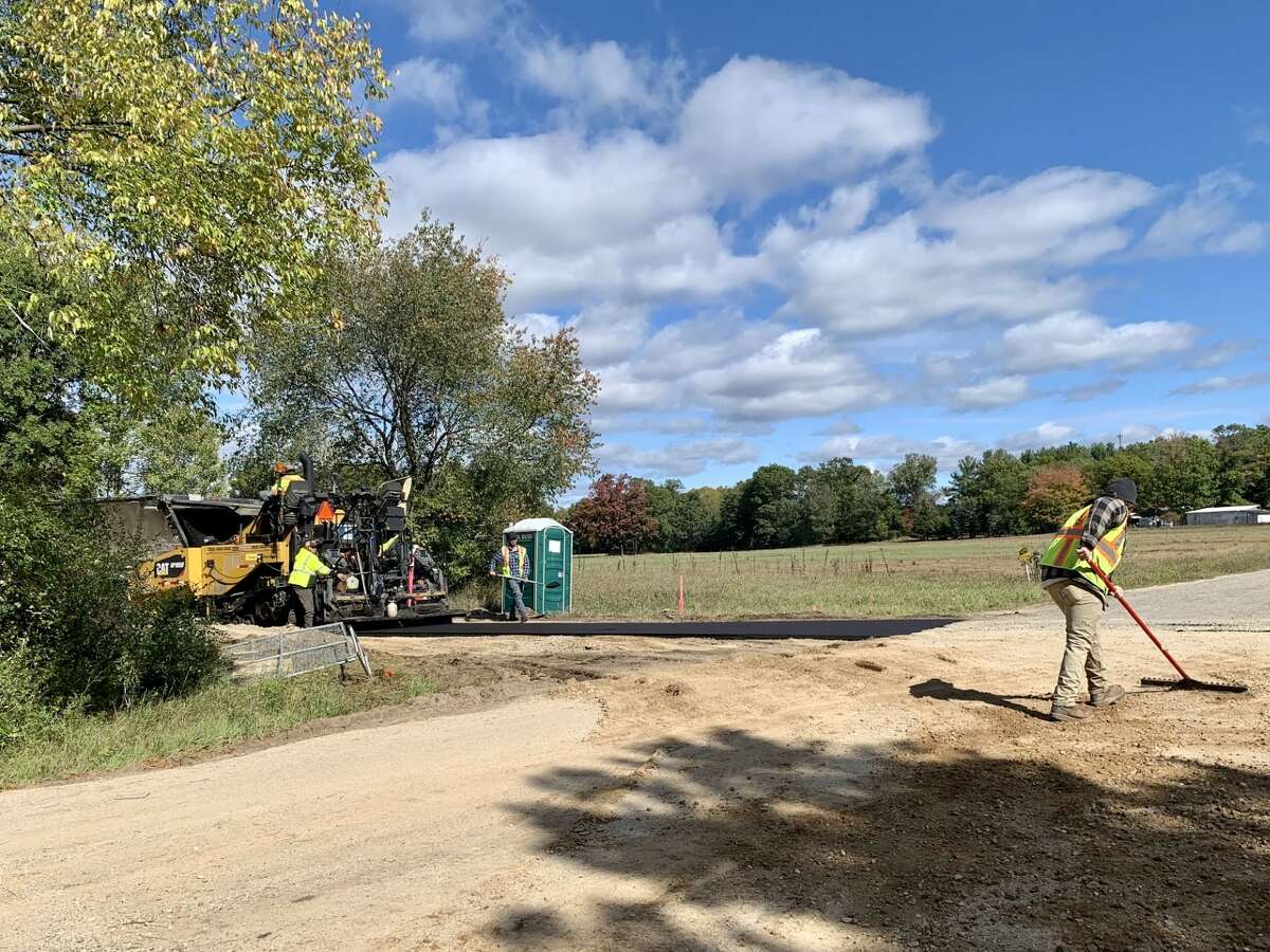 Paving Crews finish the White Pine Trail in Big Rapids this week