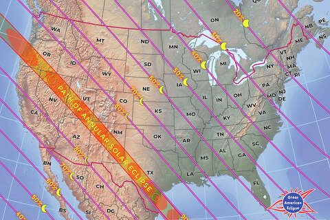 Map shows where 'ring of fire' eclipse may be visible in California