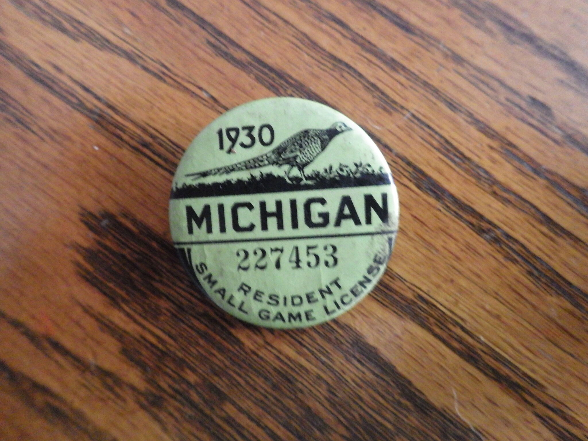 MICHIGAN RESIDENT SMALL Game Hunting License Badge Pin - 1931 $29.99 -  PicClick