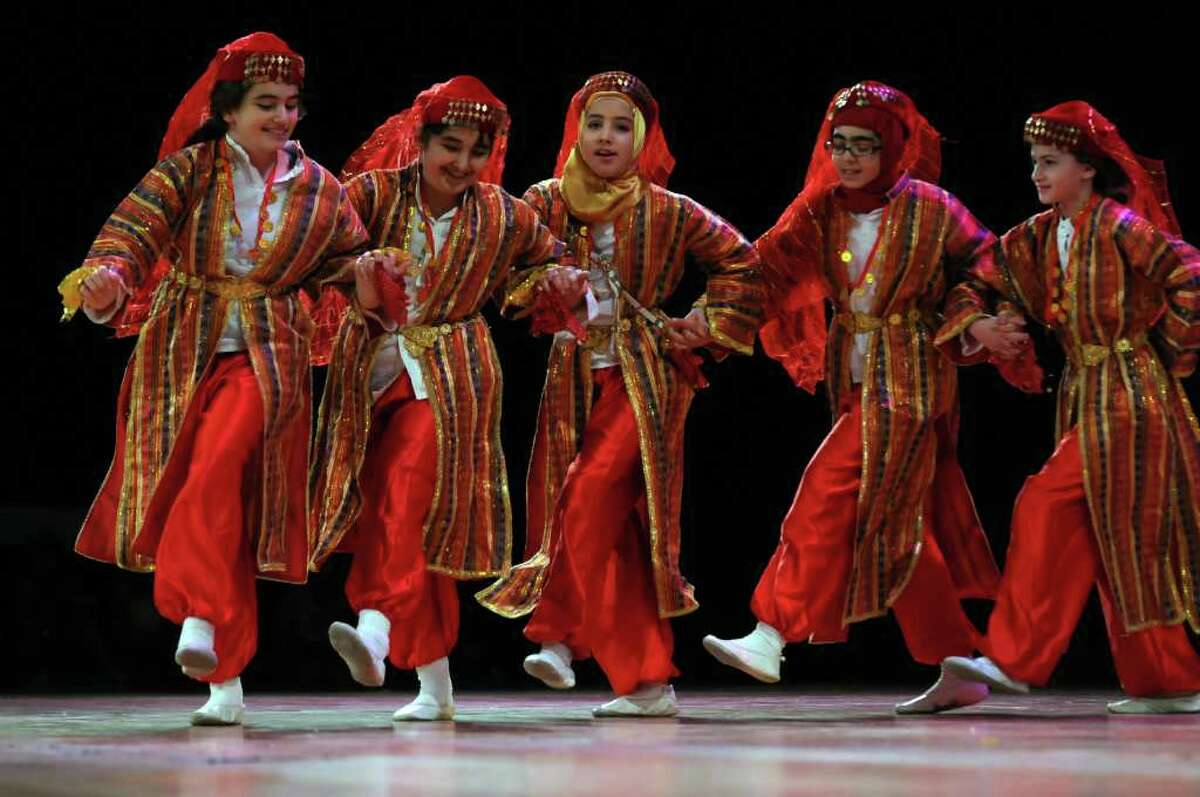 Children from the Pioneer Academy of Science School perform a Turkish folklore dance during the 39th annual Festival of Nations at the Empire State Plaza Convention Center in Albany on Sunday October 24, 2010. ( Philip Kamrass / Times Union )