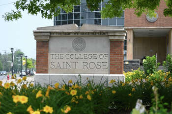 Signage marks The College of Saint Rose campus entry on Western Ave. on Friday, June 30, 2023, in Albany, N.Y. The U.S. Department of Education is investigating the college after a complaint was filed regarding its BOLD Women's Leadership Network. (Will Waldron/Times Union)