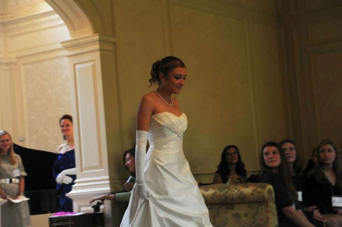 Lauren DeNaut, 16, of Lawrence High School, N.Y., models a cotillion gown on Sunday, Oct. 24, 2010. Junior League of Greenwich 2011 Cotillion Committee's first event of the season is a 'Presentation of Cotillion Gowns' at an afternoon tea.