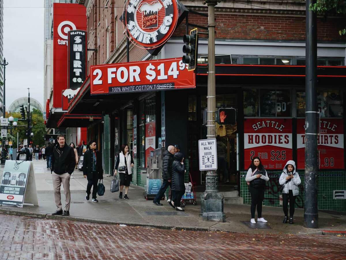 One of Seattle’s busiest intersections for tourists is First Avenue at Pike Street, a block from the famed Pike Place Market.