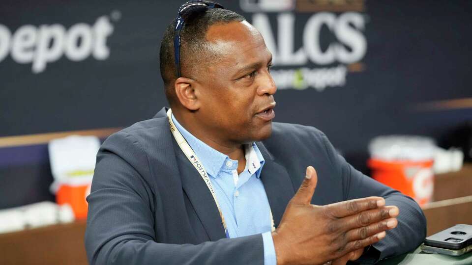 Houston Astros general manager Dana Brown is seen before Game 4 of the American League Championship Series at Globe Life Field on Thursday, Oct. 19, 2023, in Arlington.