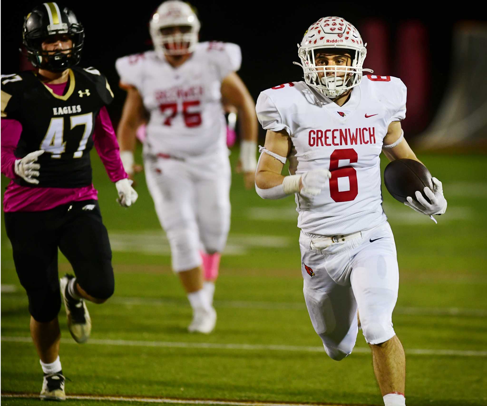 Greenwich High School defeated Trumbull in FCIAC football.