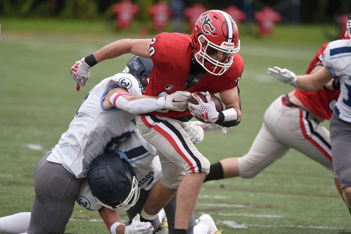 New Canaan High School football survives Wilton in overtime.